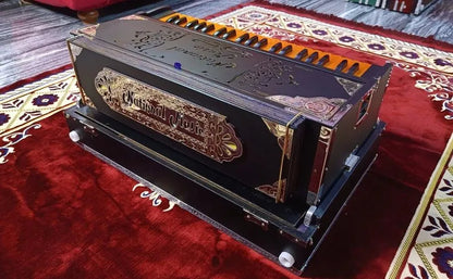 Special Edition Matte Black 2 Line Portable Harmonium - National Music India