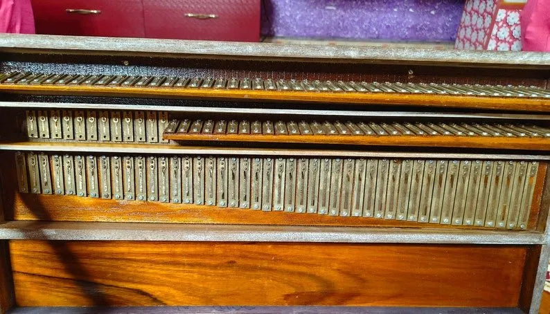 Vintage Themed 3.75 Octave 3 Line Standard Harmonium - National Music India