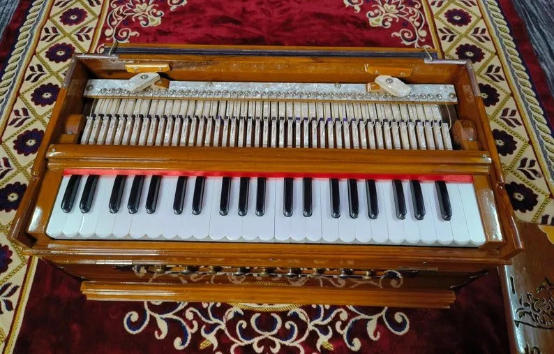 Vintage Themed 3.75 Octave 3 Line Standard Harmonium - National Music India