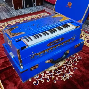 Premium Luxury 3 Line 9 Scale Changer Harmonium- Matte Blue