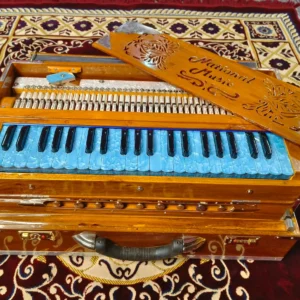 Professional 2 Line Portable Suitcase System Harmonium, teak wood, natural color, 440Hz/432Hz, 3.5 Octave, Premium Build
