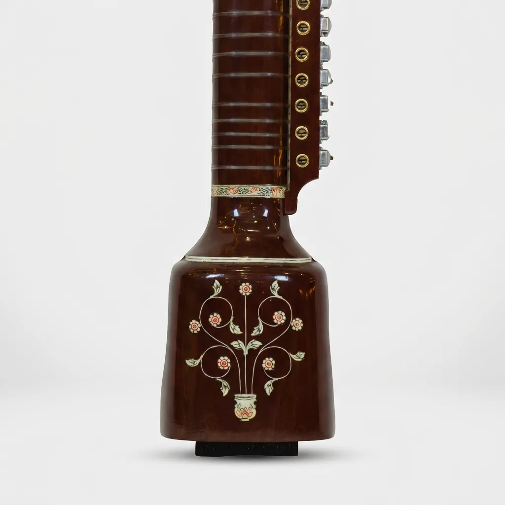 dilruba instrument closeup shot of the back